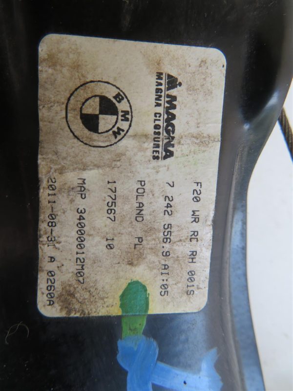 BMW 1 F20 L.12, MEHANIZEM ZA DVIG STEKLA, ZADNJI DESNI - Image 3