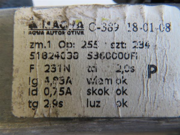 FIAT 500 L.10, MEHANIZEM ZA DVIG STEKLA, PREDNJI DESNI - Image 4