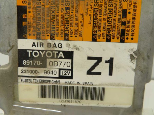 TOYOTA YARIS L.17, AIRBAG RAČUNALNIK - Image 2