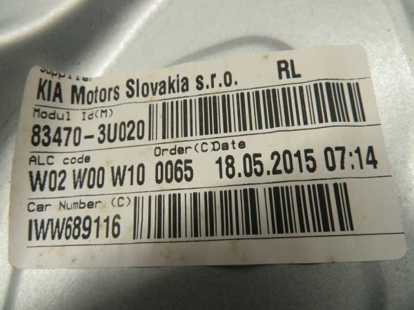 KIA SPORTAGE L.16, MEHANIZEM ZA DVIG STEKLA, ZADNJI LEVI - slika 2