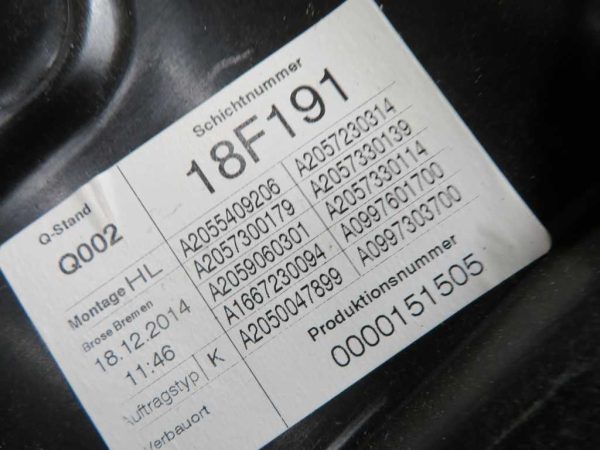 MERCEDES-BENZ C W205 L.15, MEHANIZEM ZA DVIG STEKLA, ZADNJI LEVI - Image 2