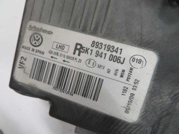 VW GOLF 6 L.10, PREDNJA DESNA LUČ - Image 2