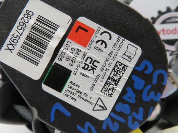 CITROEN C3 L.19, ZADNJI VARNOSTNI PAS, LEVI IN DESNI - Image 2