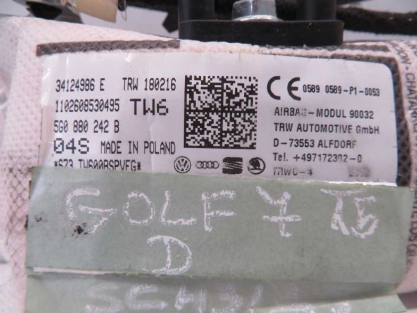 VW GOLF 7 L.15, SEDEŽNI AIRBAG, DESNI - slika 2